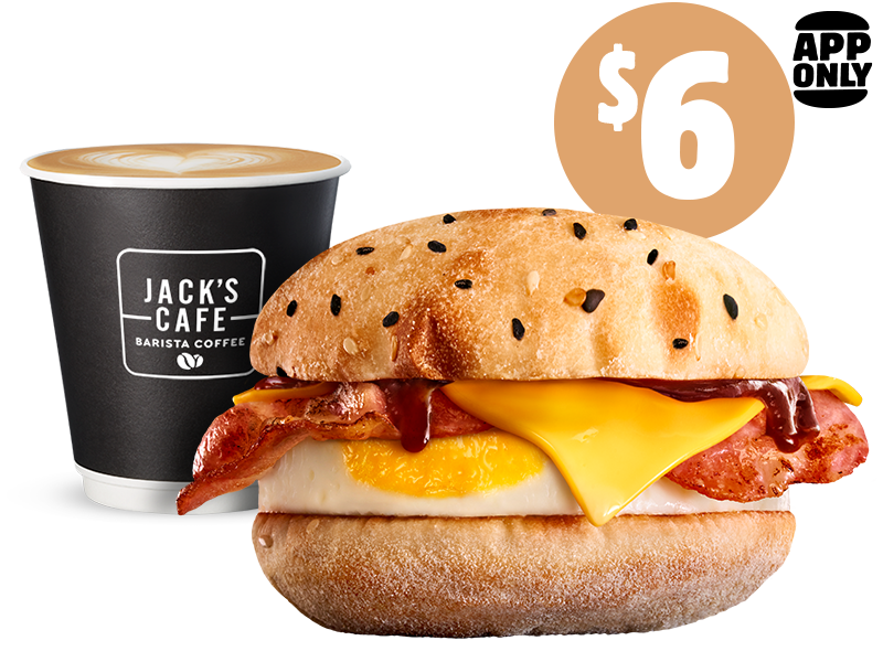 $6 Bacon & Egg Turkish Brekky Roll + Small Barista Coffee