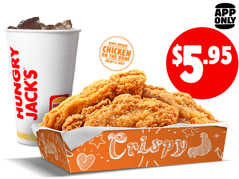 $5.95 3 Spicy Ribs + Med Coke